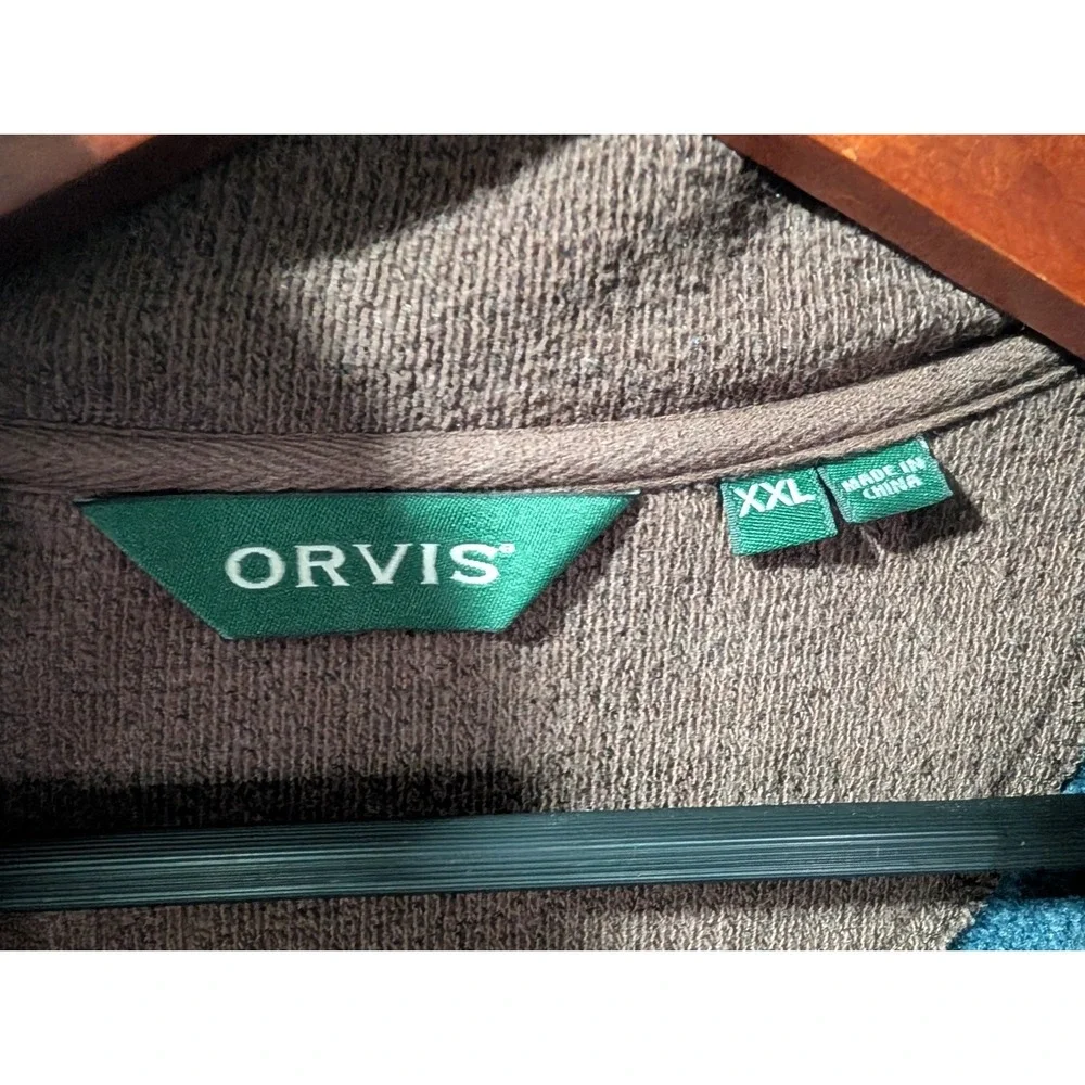 Orvis Quarter Zip Fleece Pullover XXL Blue Outdoor Casual Sweater